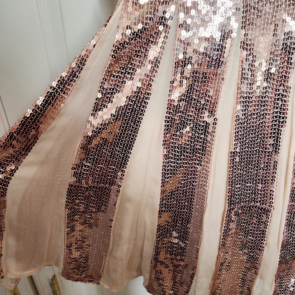 Free People Sequin Rose Pink Mini Dress Party Size XS - Picture 5 of 13